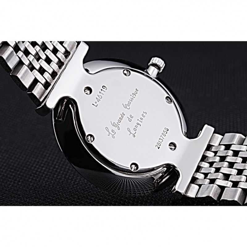 Longines La Grande Classique Stainless Steel Black Dial Diamond Markers Homme 622111-5