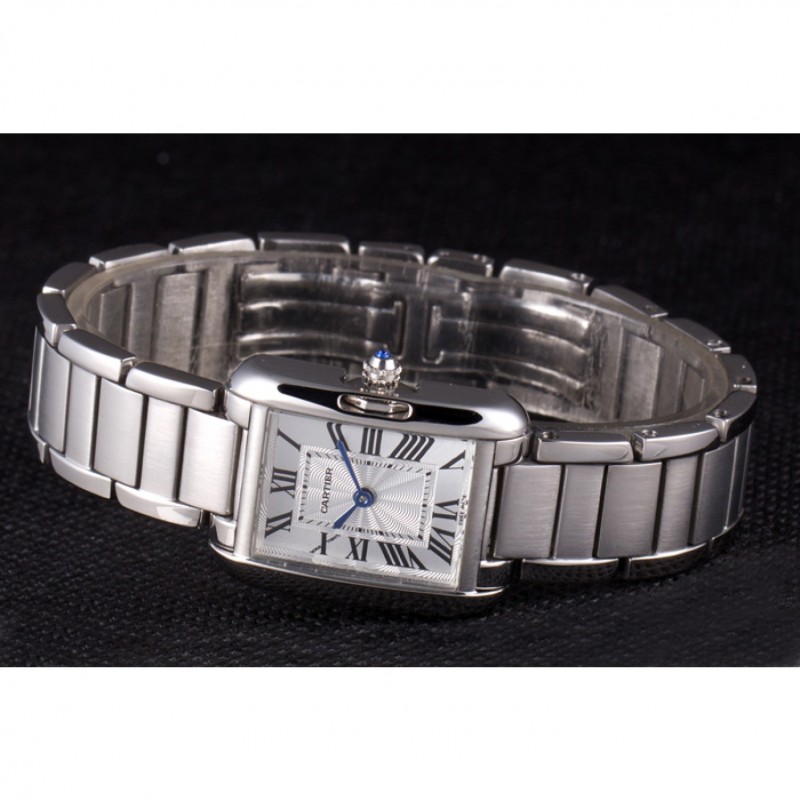 Best Cartier Tank Anglaise 23mm Silver Dial Stainless Steel Case And Bracelet-3