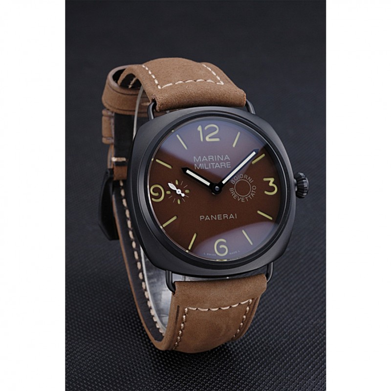 Panerai Luminor Marina Militare Ion Plated Stainless Steel Bezel Khaki Bracelet 622319-2
