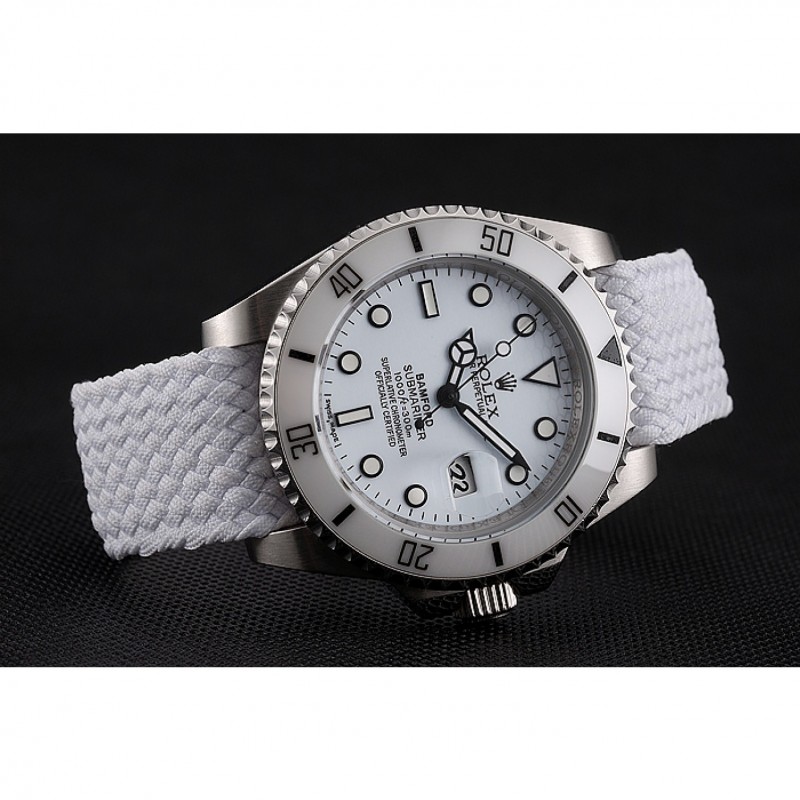 Rolex Submariner Bamford White Dial White Fabric Bracelet 1453867-3