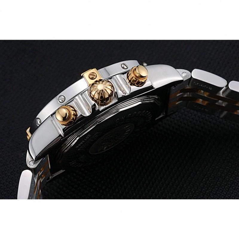 Breitling Chronomat Black Dial Stainless Steel And Gold Bracelet 622429-8