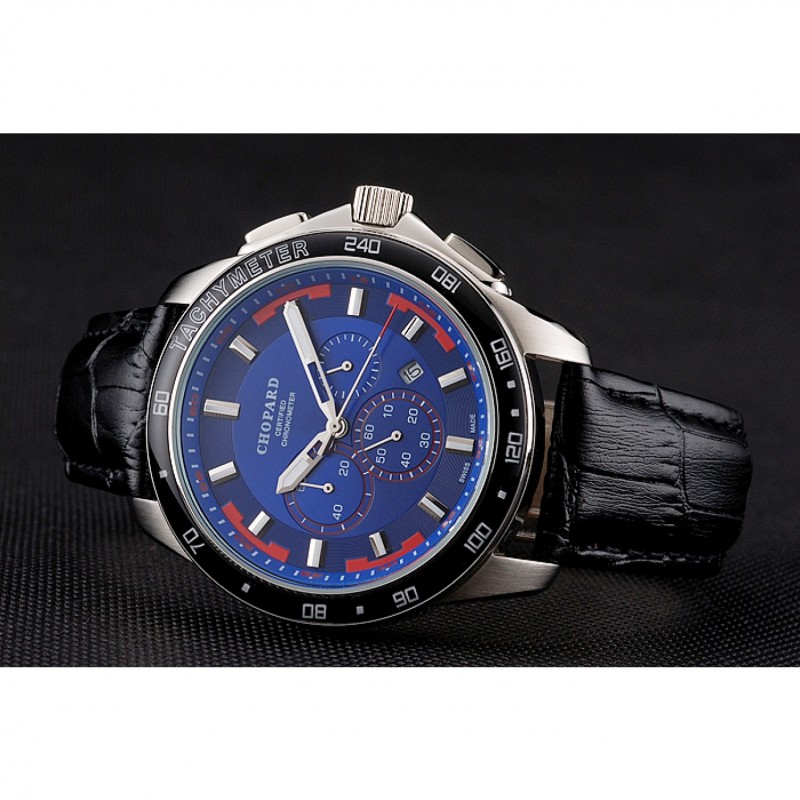 Chopard Mille Miglia GTS Blue Dial Black Leather Bracelet 1453998-2
