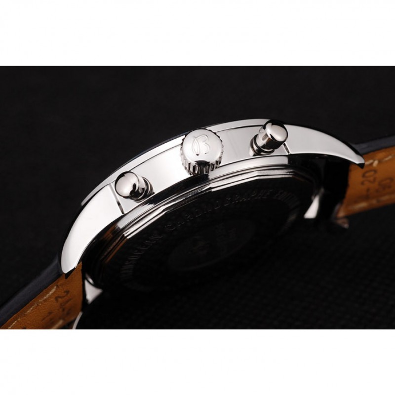 High Quality Breitling Transocean Black Dial Black Leather Strap Polished Stainless Steel Bezel-8