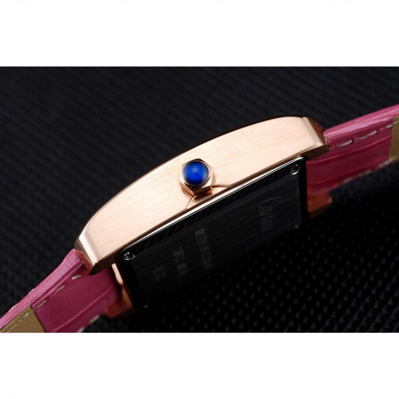 Cartier Tank MC Gold Case White Dial Pink Leather Strap 622176-8