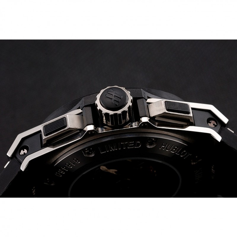 Swiss Hublot King Power Stainless Steel with Rubber Band shb11 621404-8