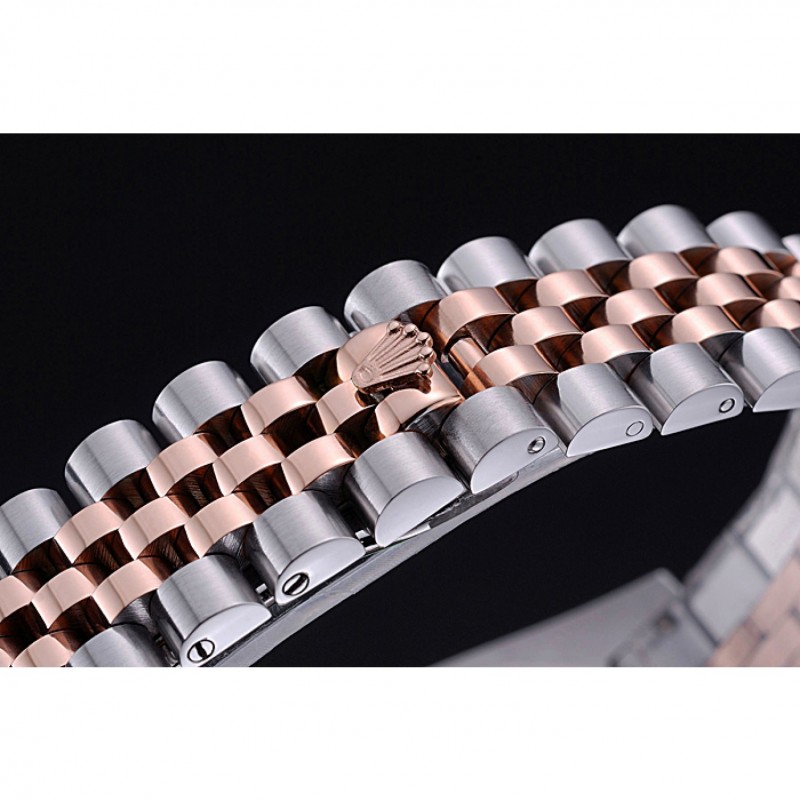 Luxury Replica Watches Rolex DateJust Black Dial Stainless Steel and Gold Bracelet 622545-6