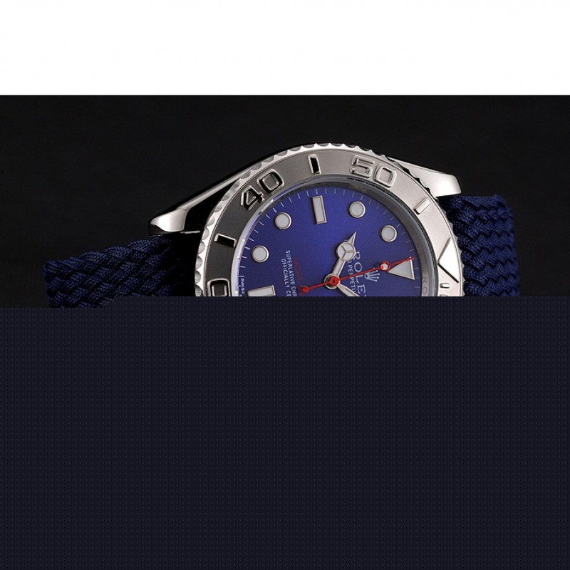 Rolex Yacht Master Blue Dial Blue Fabric Bracelet 1453868-2