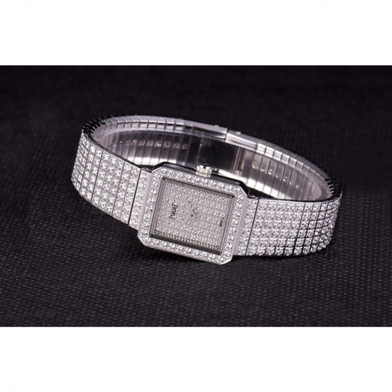 Piaget Swiss Limelight Diamonds Encrusted Stainless Steel Watch 80294-4