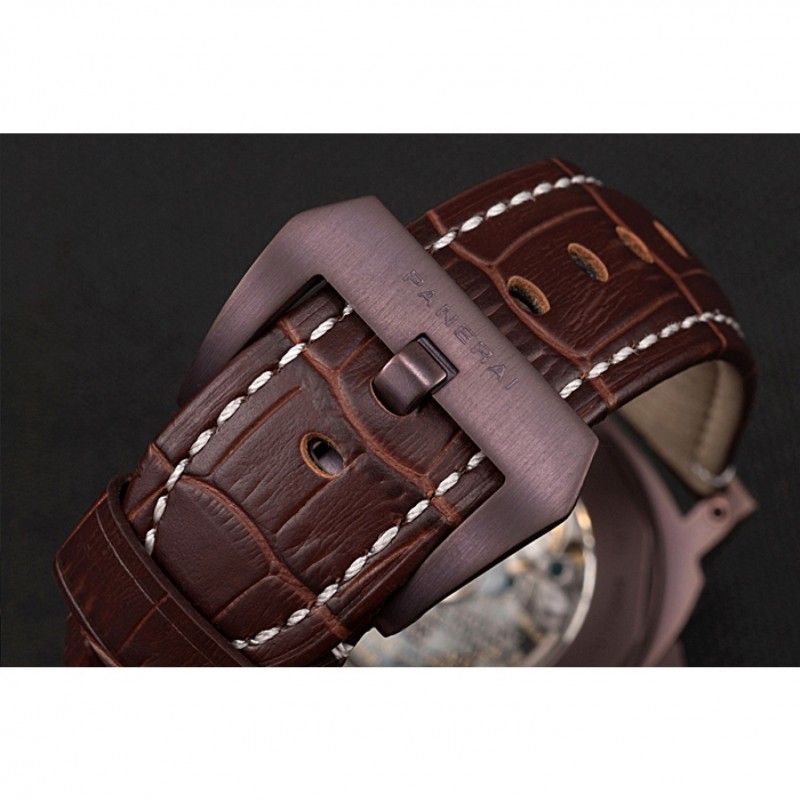 Panerai Luminor Brown Leather Strap Black Dial 80163-5