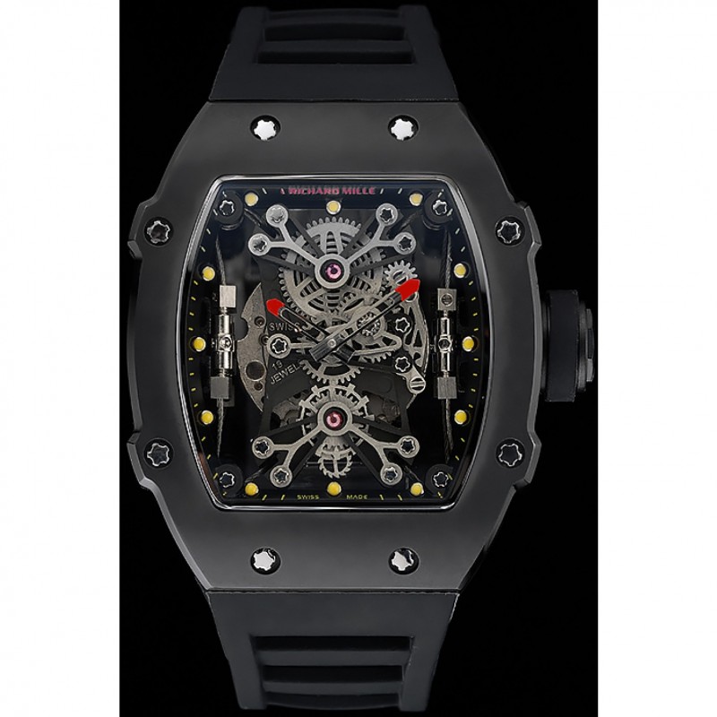 Richard Mille Tourbillion Rafael Nadal RM 27-01 Black Case Black Rubber Bracelet 1454253-1