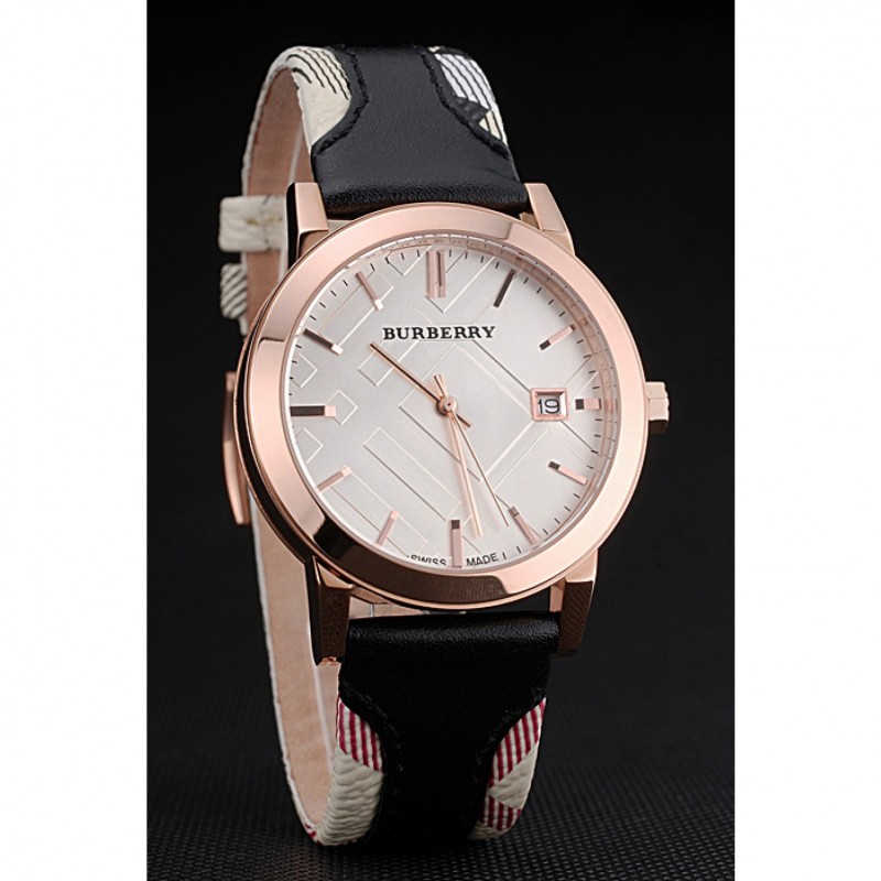 Burberry The City Classic Silver Dial Black Bracelet 622565-2