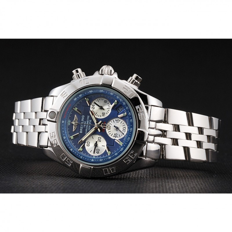 Breitling Chronomat Quartz Blue Dial Stainless Steel Case And Bracelet-3