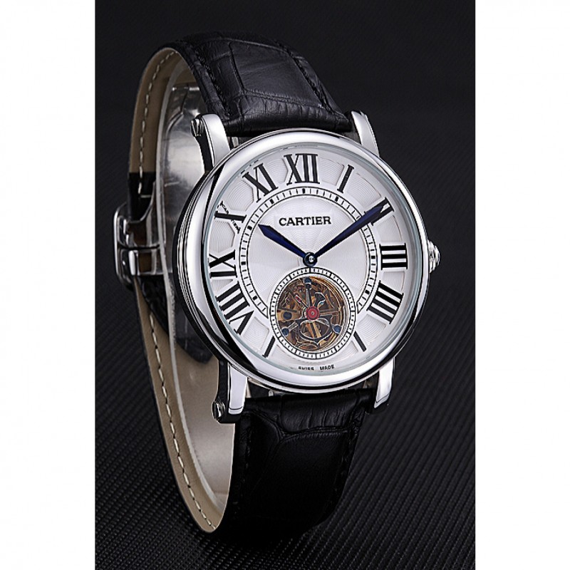 Best Cartier Rotonde Flying Tourbillon White Dial 621956-2