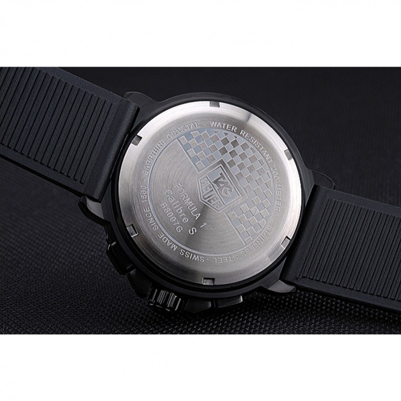 High End Tag Heuer Formula 1 Chronograph Black Dial Black Bezel White Numerals 622409-5