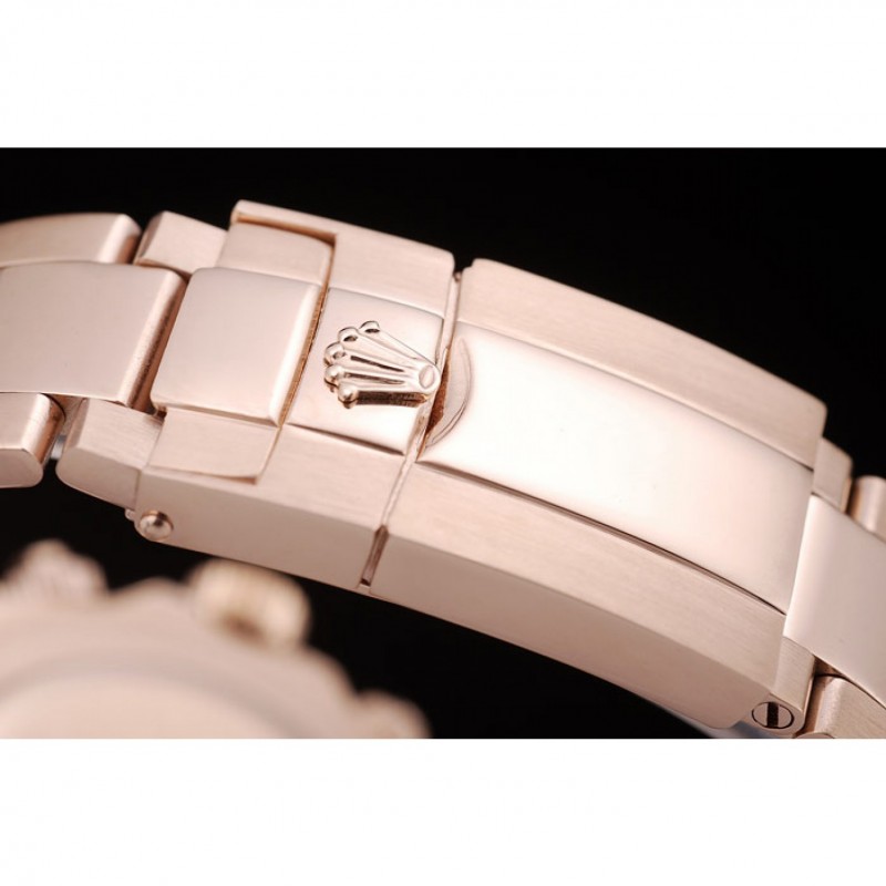 Rolex Daytona Rose Gold Plated Stainless Steel Bezel Rose Gold Dial-4