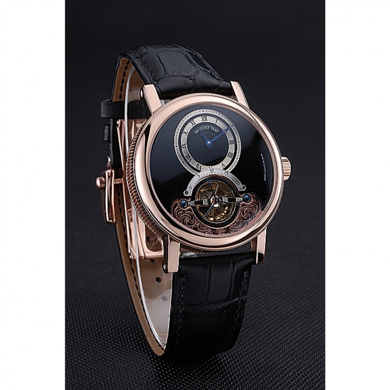 Breguet Classique Grande Complication Tourbillon Gold Case Black Dial Black Leather Strap 622211-2