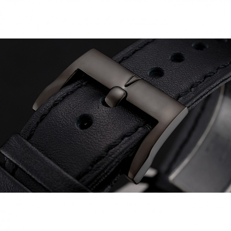 Blancpain Fifty Fathoms Speed Command Carbon Fiber Dial With Red Markings Black PVD Case Black Leather Strap 1453775-5