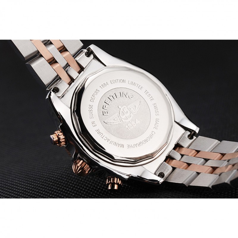 Breitling Chronomat Quartz Pearl Dial Rose Gold Bezel Stainless Steel Case Two Tone Bracelet-7