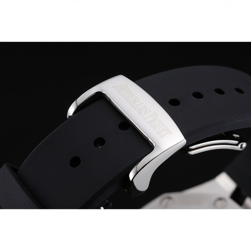 Swiss Audemars Piguet Royal Oak Chronograph Grey Dial Stainless Steel Case Black Rubber Strap 622866-8