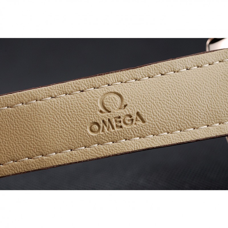 Omega DeVille Brown Dial Gold Case Brown Leather Strap 622831-7