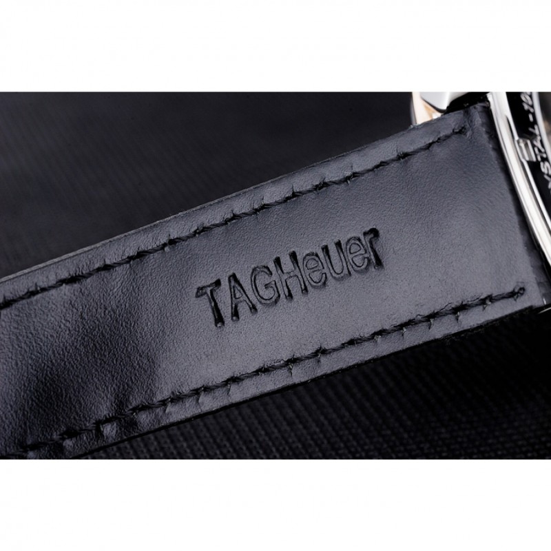 Tag Heuer Carerra Calibre 6 Black Dial Rose Gold Black Leather Band 622163-5