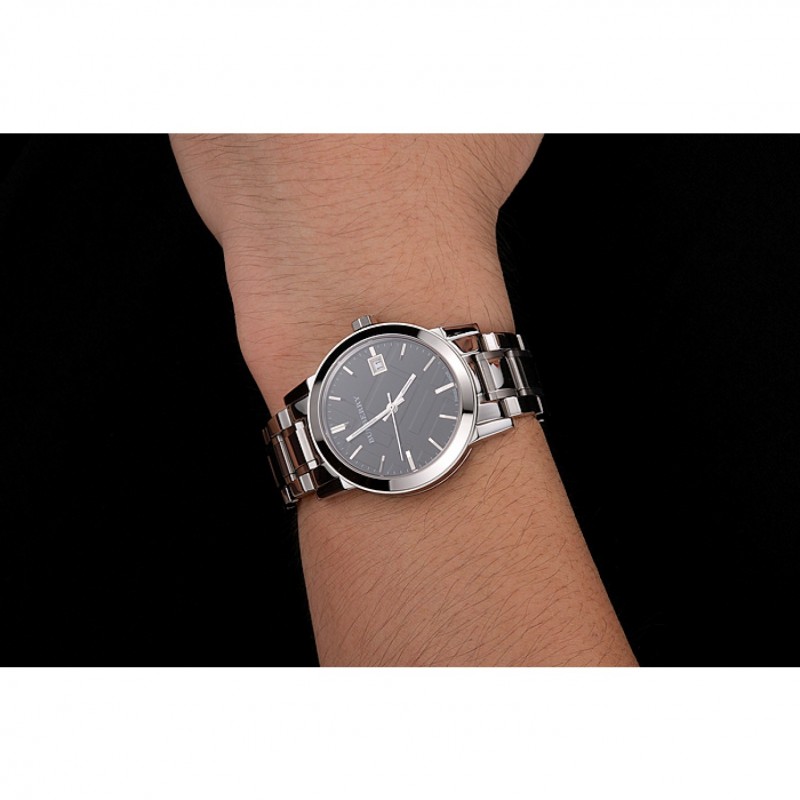 High End Burberry The City Black Dial Stainless Steel Case And Bracelet-8
