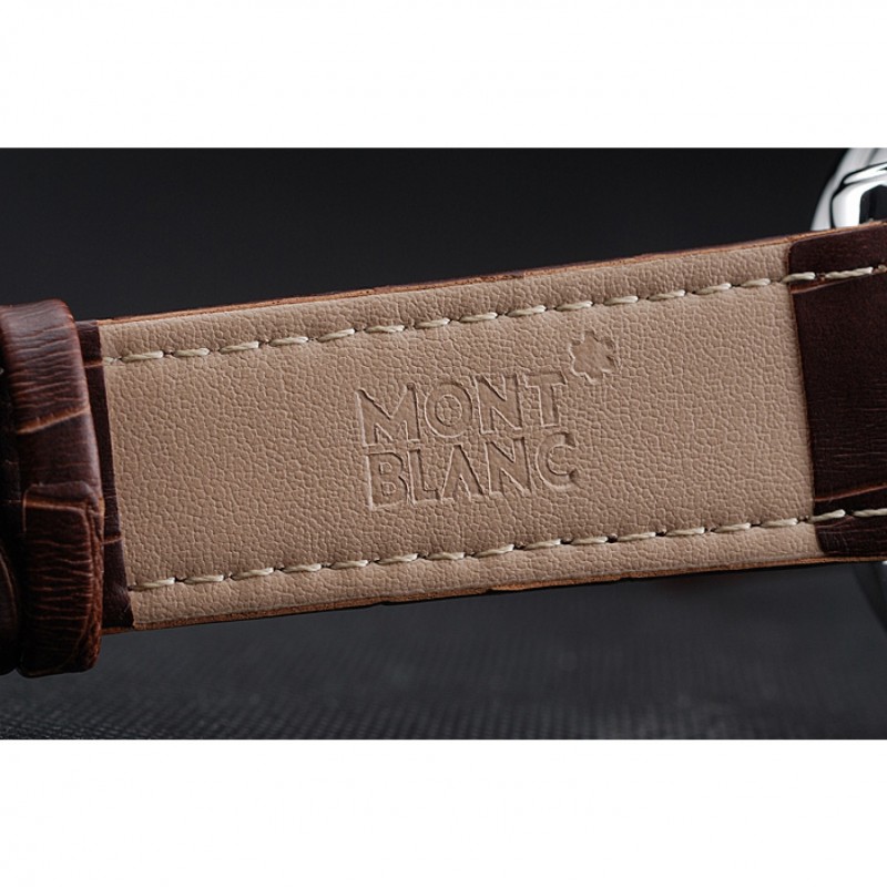 Cheap Replica Watches Montblanc Twinfly Chronograph White Dial Brown Leather Bracelet 1454117-6
