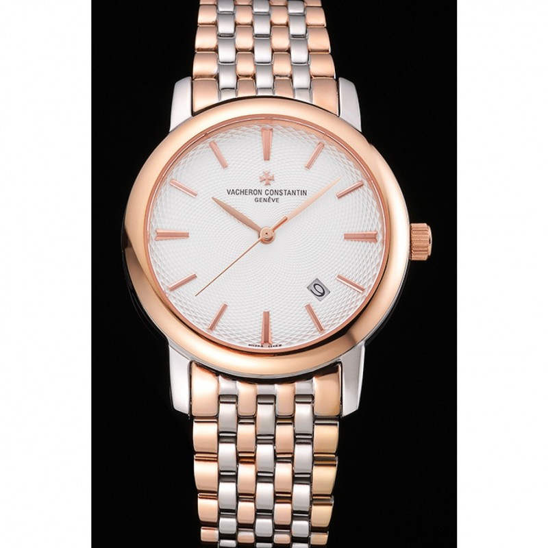 Vacheron Constantin Patrimony Silver Dial Rose Gold Case Two Tone Bracelet 62292-1