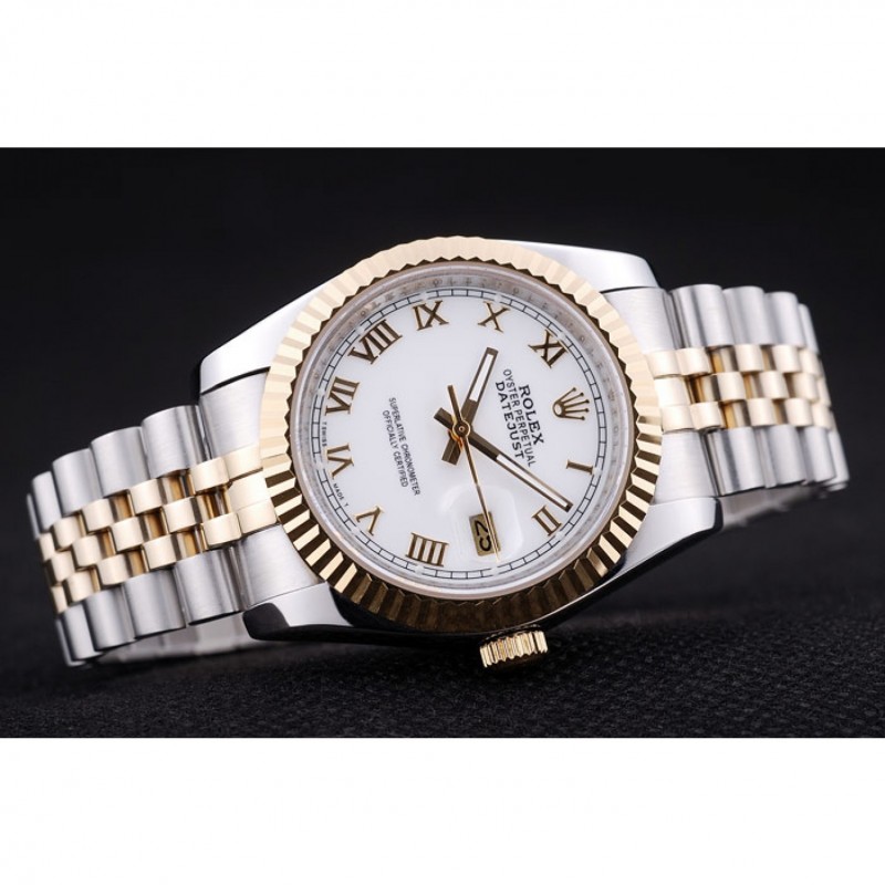 Rolex Datejust White Dial Ribbed Bezel 7451-2