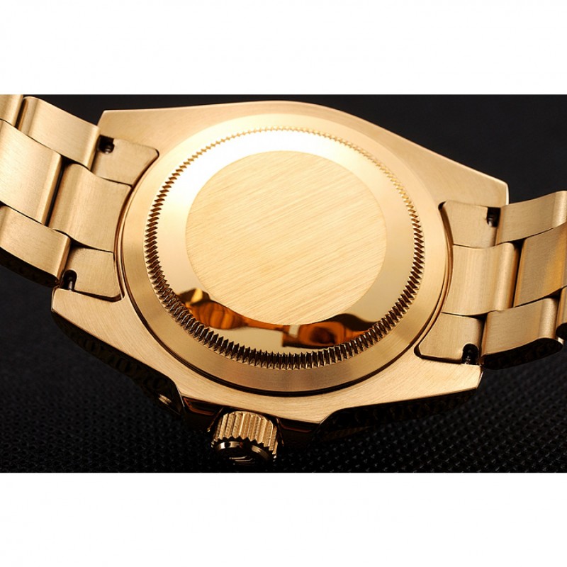 Swiss Rolex GMT Master II Gold Dial Black Bezel Gold Case And Bracelet 1453749-7