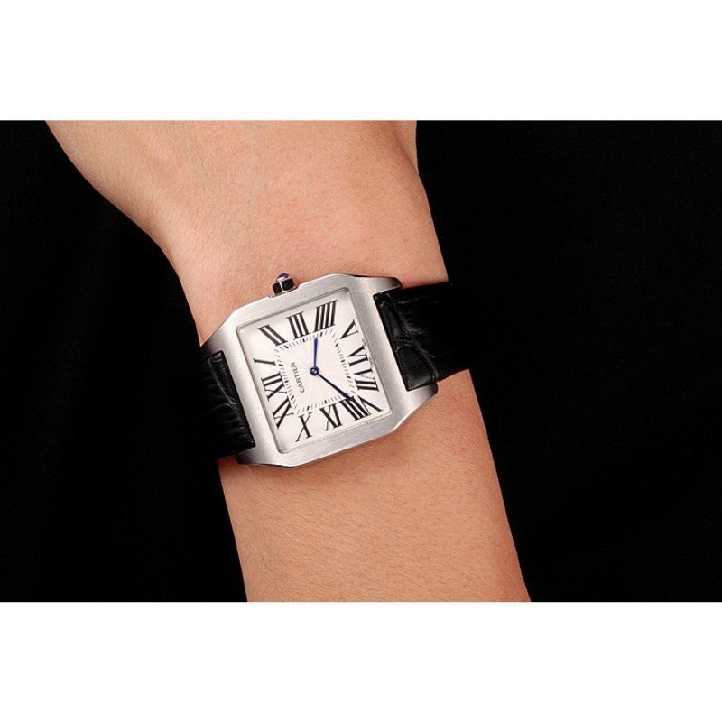 High End Replica Watches Cartier Santos 100 Polished Stainless Steel Bezel 621931-8