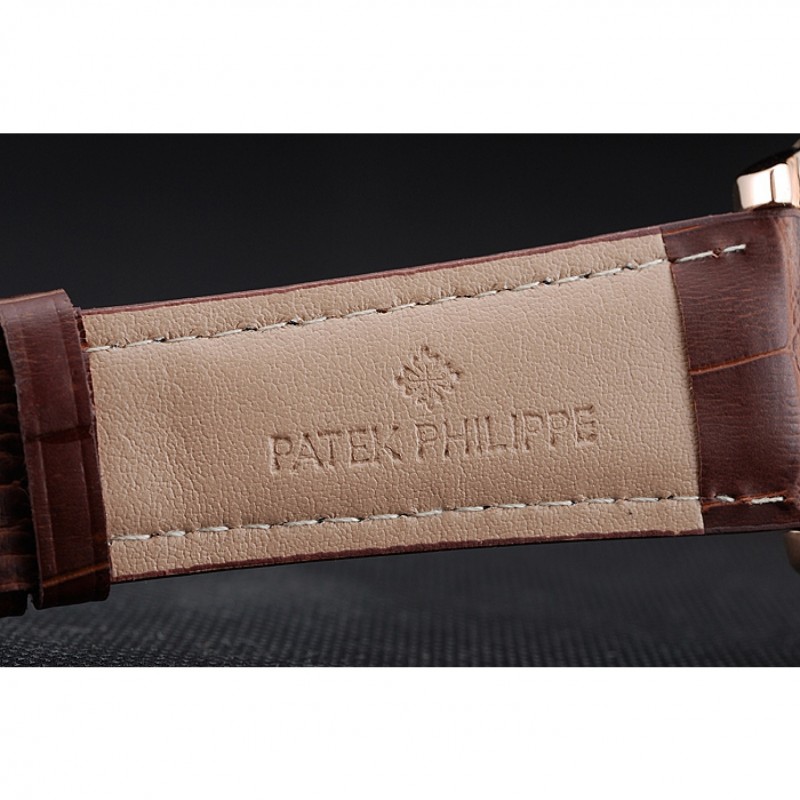 Patek Philippe Grand Complications Gold Case White Dial Brown Leather Bracelet 622259-7
