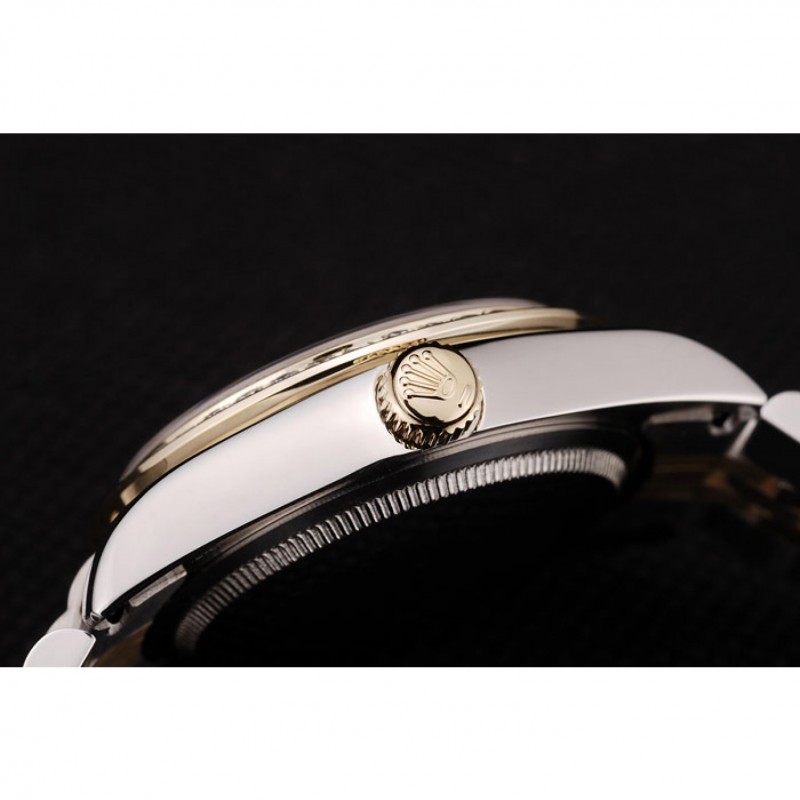 Rolex DateJust Brushed Stainless Steel Case Silver Flowers Dial Diamonds Plated-7