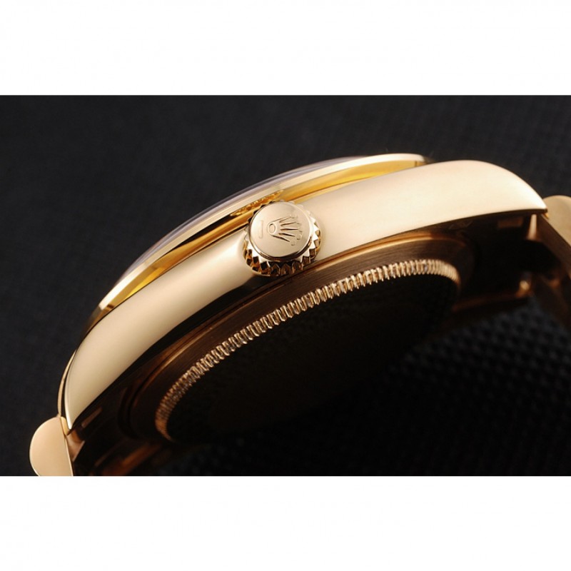 Swiss Rolex Day Date Diamond Pave Dial And Bezel Gold Case And Bracelet-8