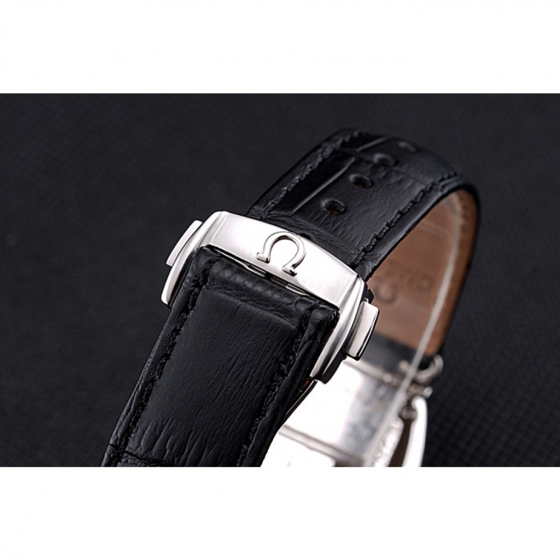 High End Omega Sochi Petrograd White Dial With Diamonds Stainless Steel Case Black Leather Strap 622823-5