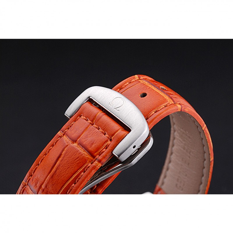 Luxury Replica Watches Omega Seamaster Planet Ocean GMT Orange Dial Orange Leather Band 622395-5