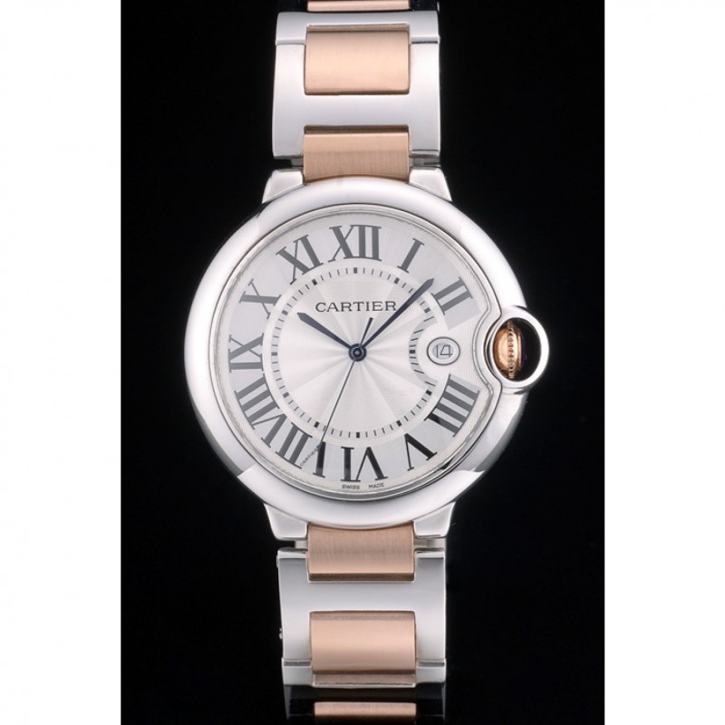 Cartier Ballon Bleu 42mm White Dial Stainless Steel Case Two Tone Rose Gold Bracelet-1