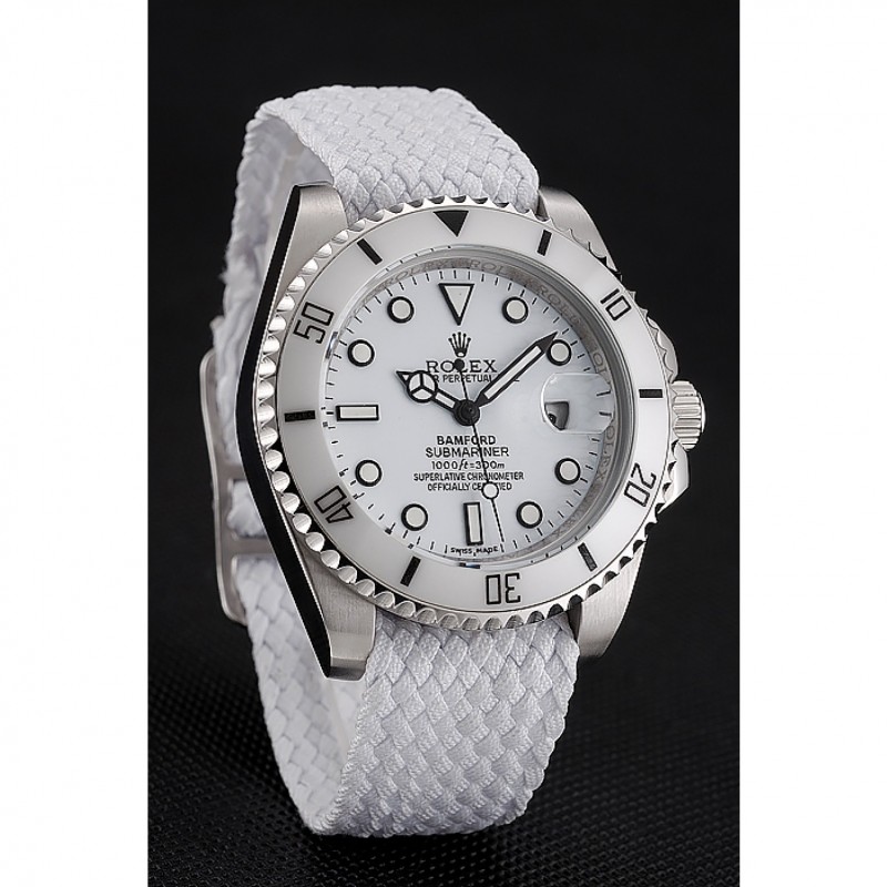 Rolex Submariner Bamford White Dial White Fabric Bracelet 1453867-1