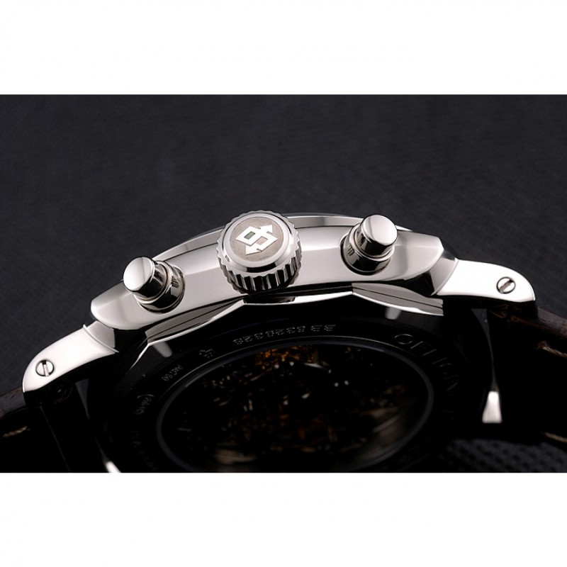 Swiss Panerai Radiomir 1940 Chronograph White Dial Stainless Steel Case Brown Leather Strap-8