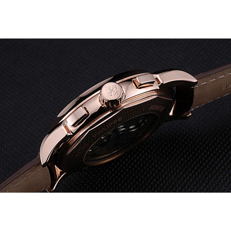 Patek Philippe Grand Complications Gold Case White Dial Roman Numerals Brown Leather Bracelet 622253-7