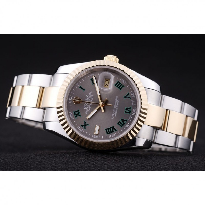 Rolex Datejust Grey Dial Ribbed Bezel 7460-4