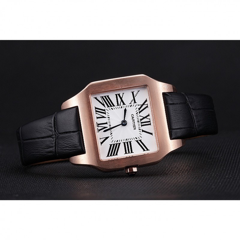 SS Replica Watches Cartier Santos 100 Polished Rose Gold Bezel 621920-3