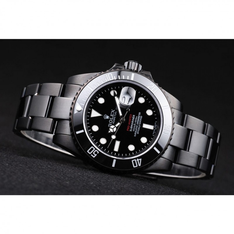 Rolex Swiss Submariner Pro-Hunter Black Steel Strap Black Dial-4