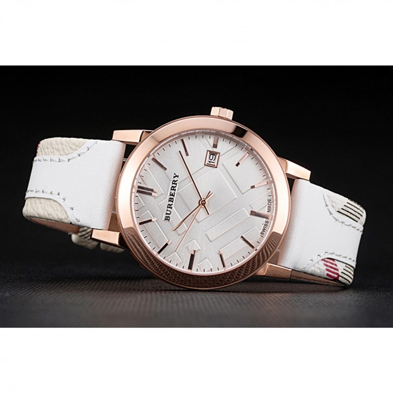 Burberry The City Classic Silver Dial White Bracelet 622563-4