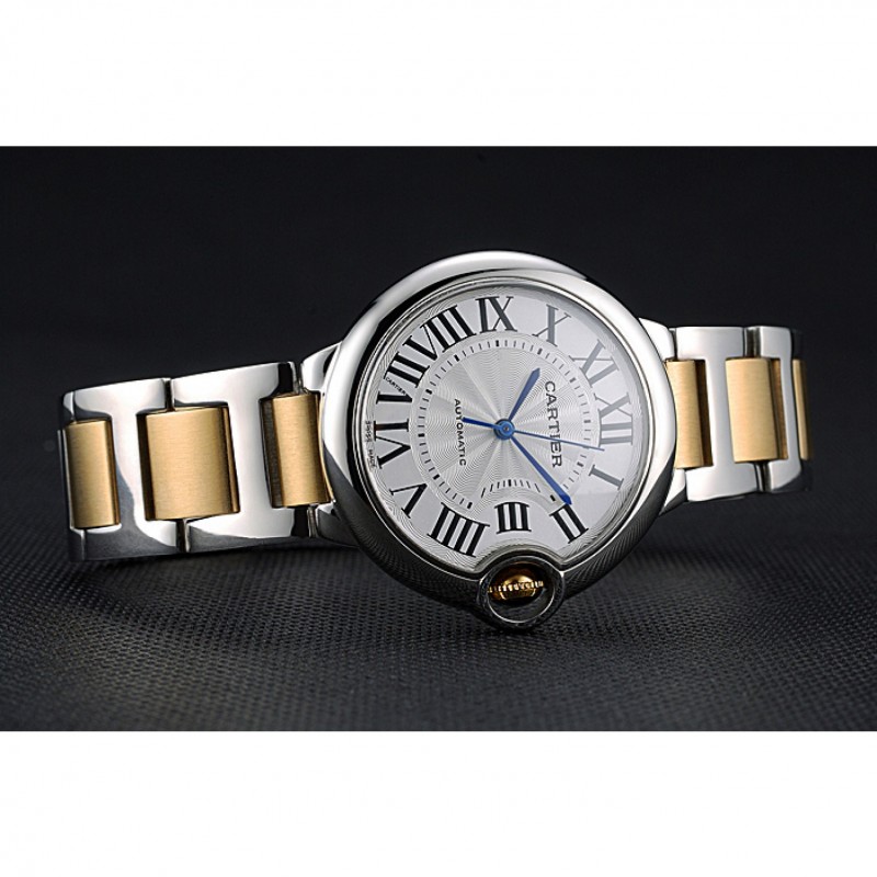 Swiss Cartier Ballon Bleu 36mm Silver Dial Stainless Steel Case Two Tone Gold Bracelet 622878-4