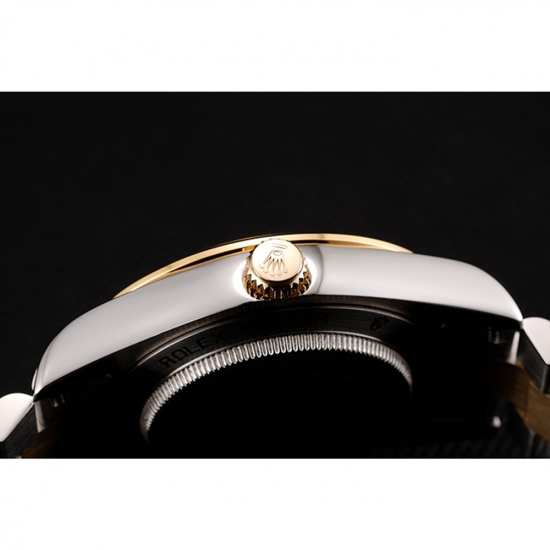 Swiss Rolex Day-Date White Dial Gold Diamond Case Two Tone Stainless Steel Bracelet 1453972-7