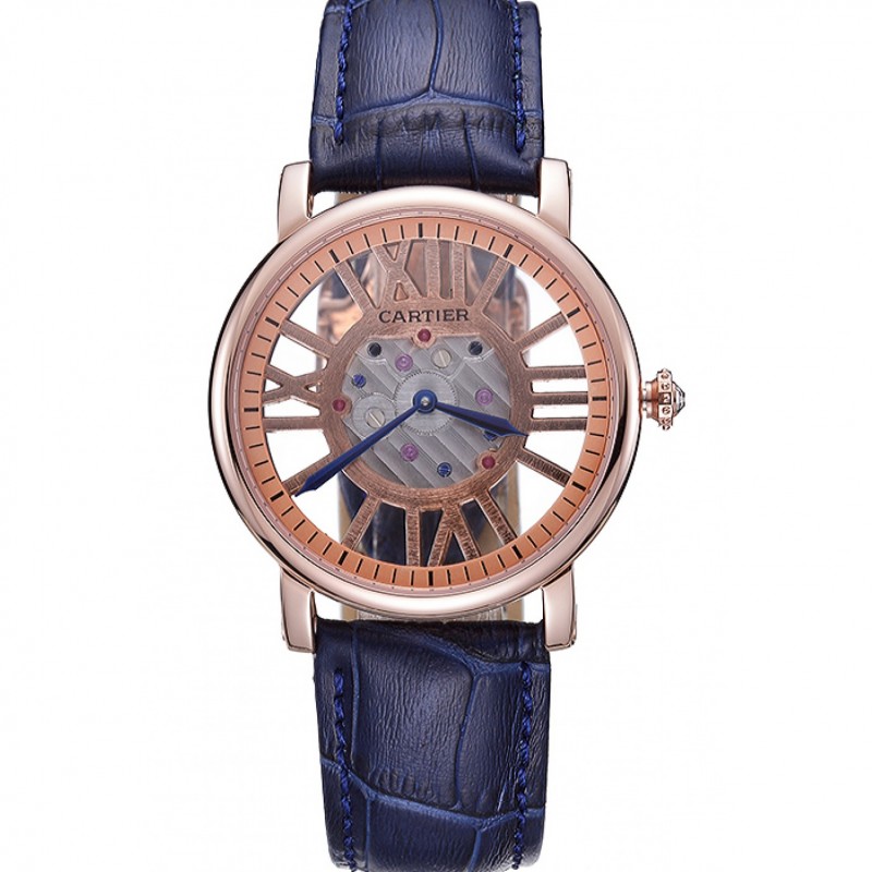Cheap Cartier Rotonde Skeleton Flying Tourbillon Blue 621965-0