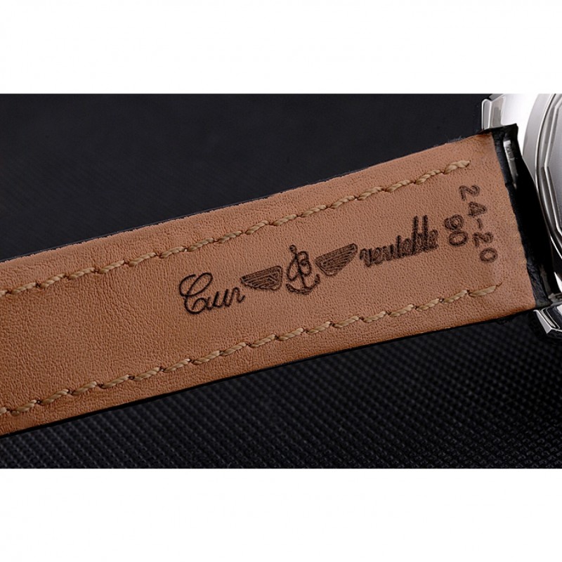 Swiss Breitling Bentley Black Croco Leather Bracelet Black Dial 80286-7