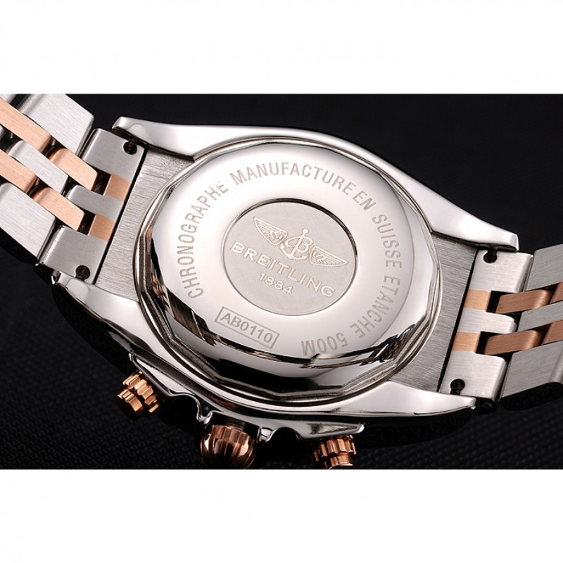 High Quality Breitling Chronomat 44 Black Dial with White Subdials 2 Tone Stainless Steel Bracelet 622509-7