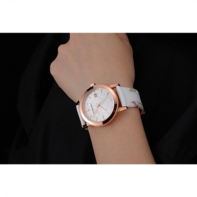 Burberry The City Classic Silver Dial White Bracelet 622563-8